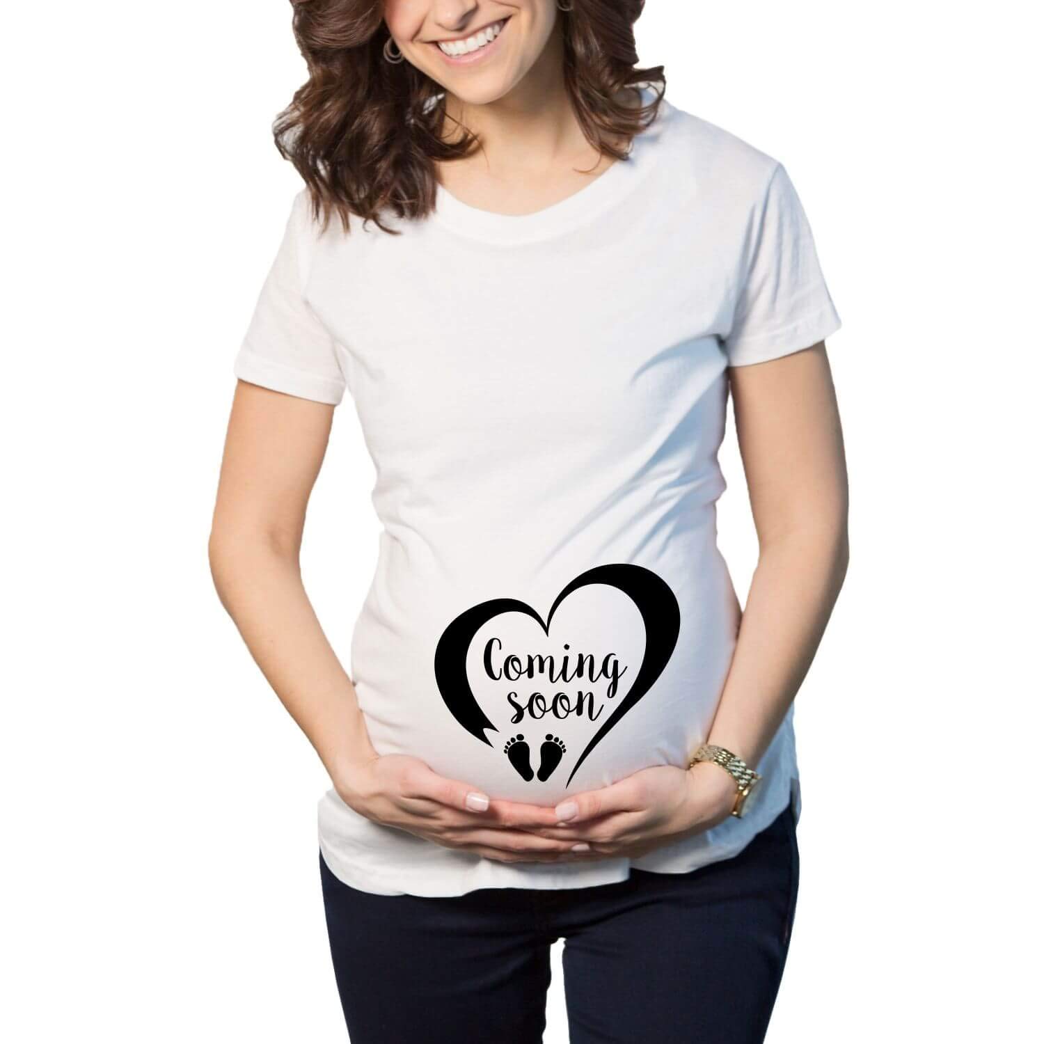 TheYaYaCafe Mothers Day Coming Soon Women's Pregnancy Maternity T-Shirt Top Tee Round Neck Half Sleeves-image-35
