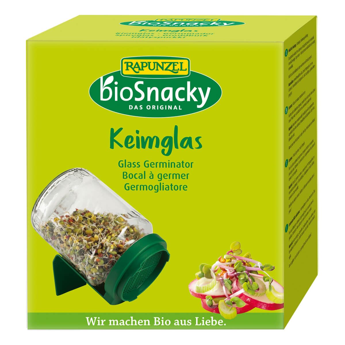 A. Vogel Keimglas BioSnacky - Sprossen Selbst Ziehen, 1 Stück Mit Siebeinsatz