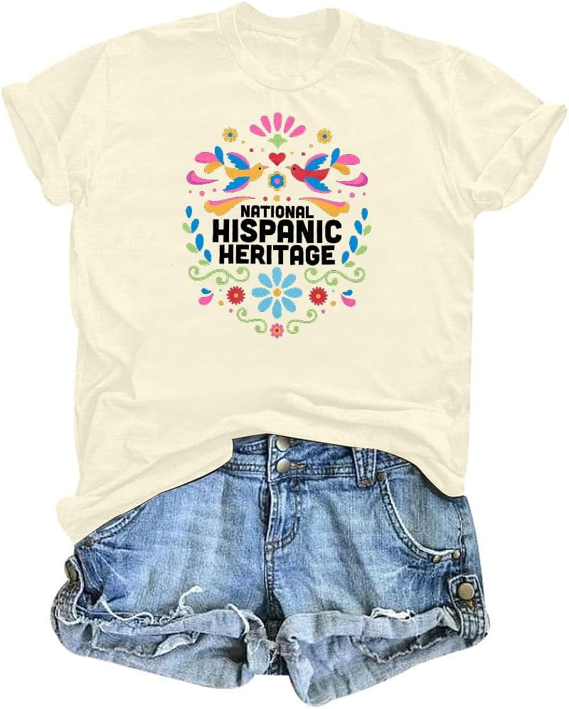 KIDDADNational Hispanic Heritage Month T-Shirt Latino Short Sleeve Casual Tee Top Latina Shirt