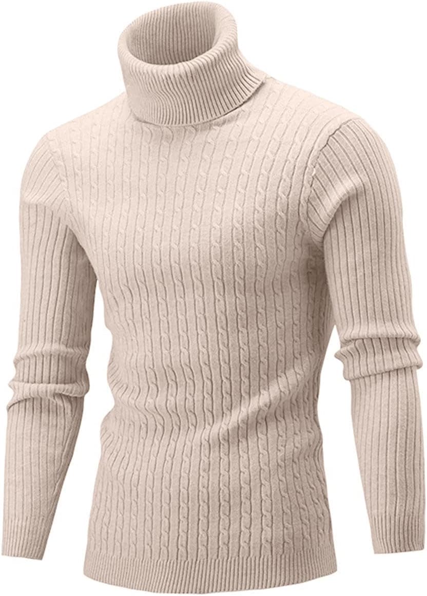 Pull à Col Roulé Homme Coupe Ajustée - Léger, Décontracté - Composition 95% Polyester, 5% Coton