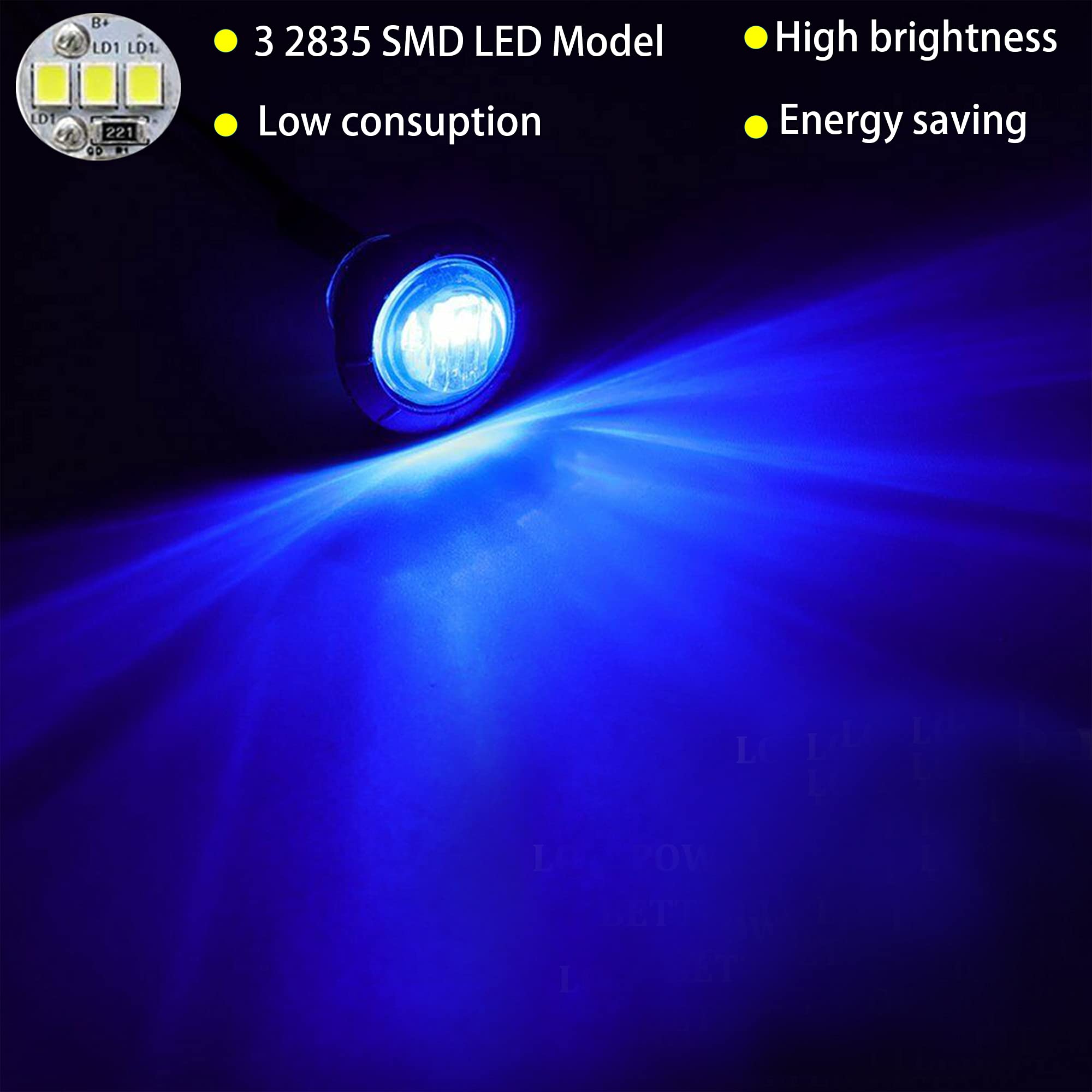 Blue Boat Led Snapklik.com : UWDESY 10 Pcs Blue Waterproof Round Marine LED Lights ...