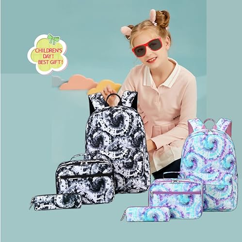 Miniatura 2 de Mochila infantil para niÃ±as, ligera, con bolsa de almuerzo, mochila escolar para estudiantes de primaria, 01-azul