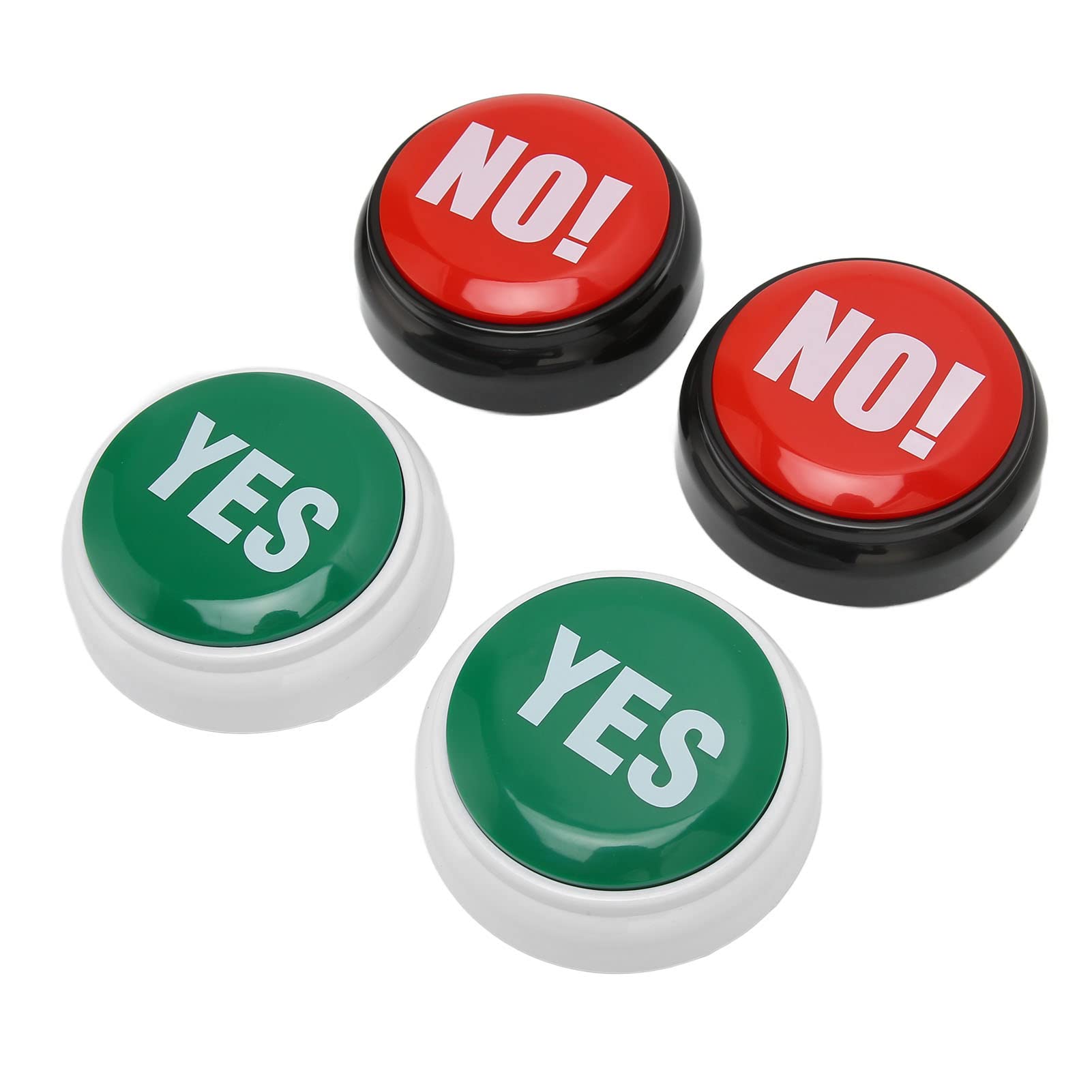 4pcs Dog Buttons for Communication, Portable Pet Training Buzzer, Yes Or No Pre Recorded Sound Effect, 2 Colors, Speaking but ton for Dog Training