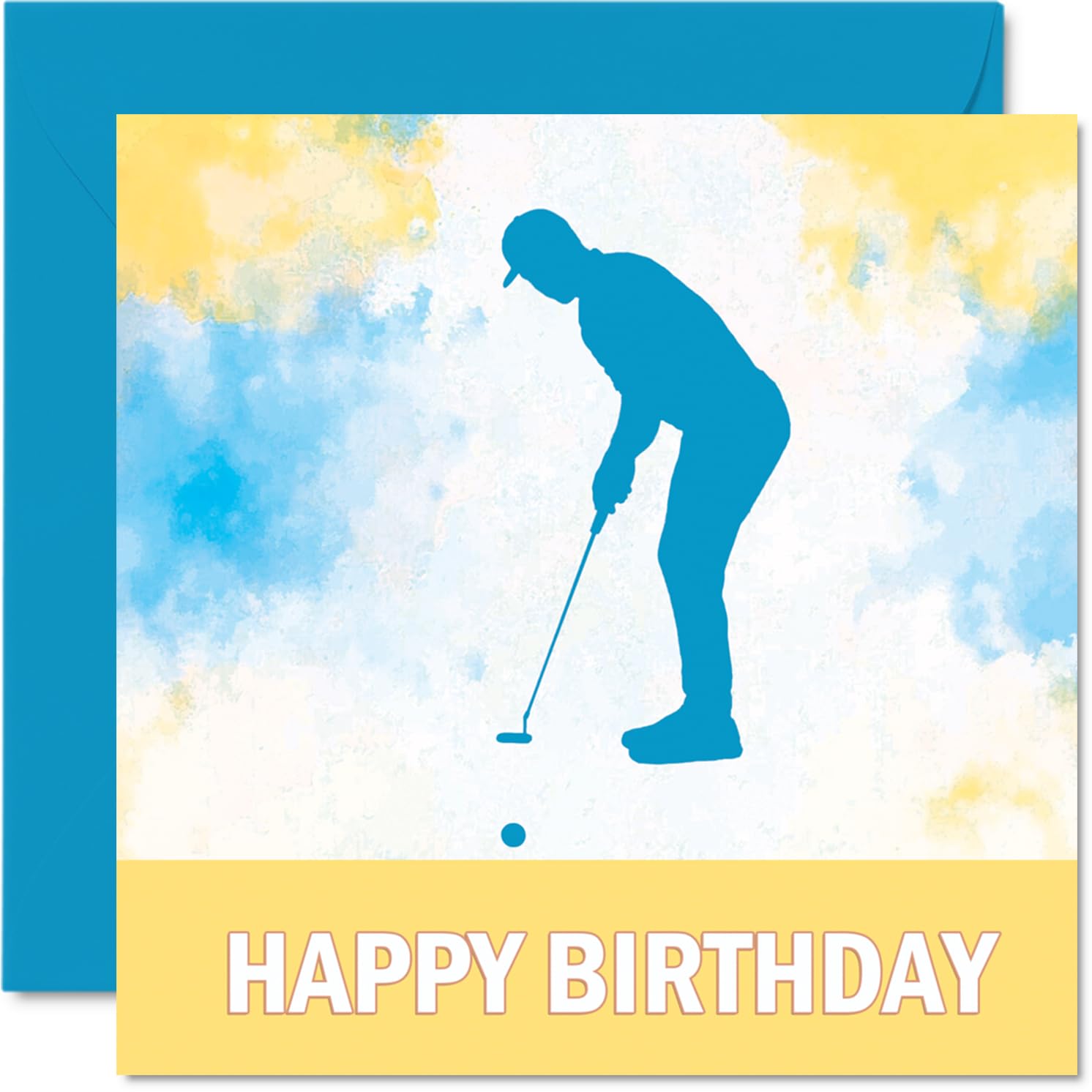 Golf Sport Birthday Cards - Boys in Sports - Happy Birthday Card for Boy Son Brother Grandson Nephew Uncle Cousin, 145mm Bday Greeting Cards