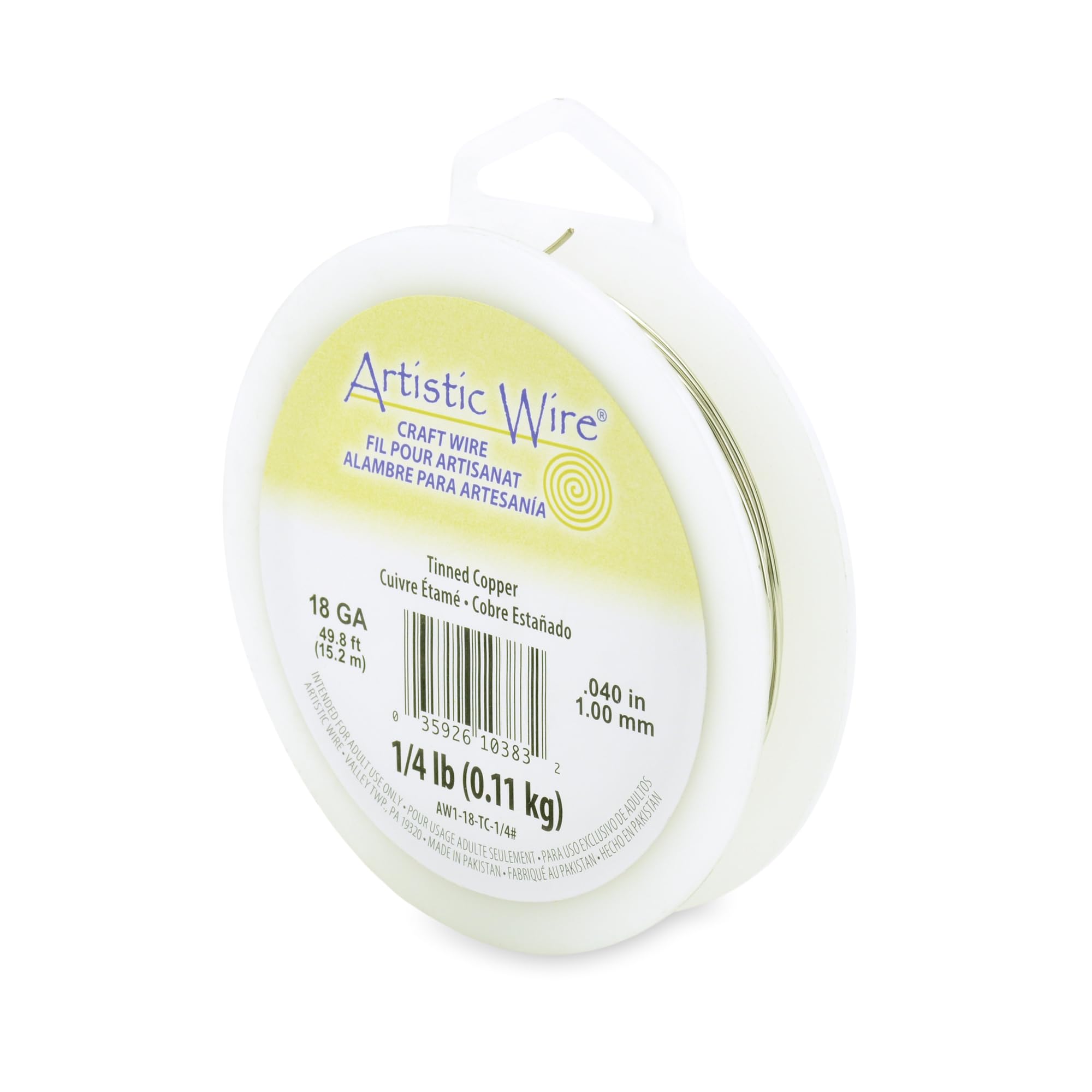 Fil de cuivre étamé 18 gauge Artistic Wire de 500g pour la création de bijoux et d'artisanat