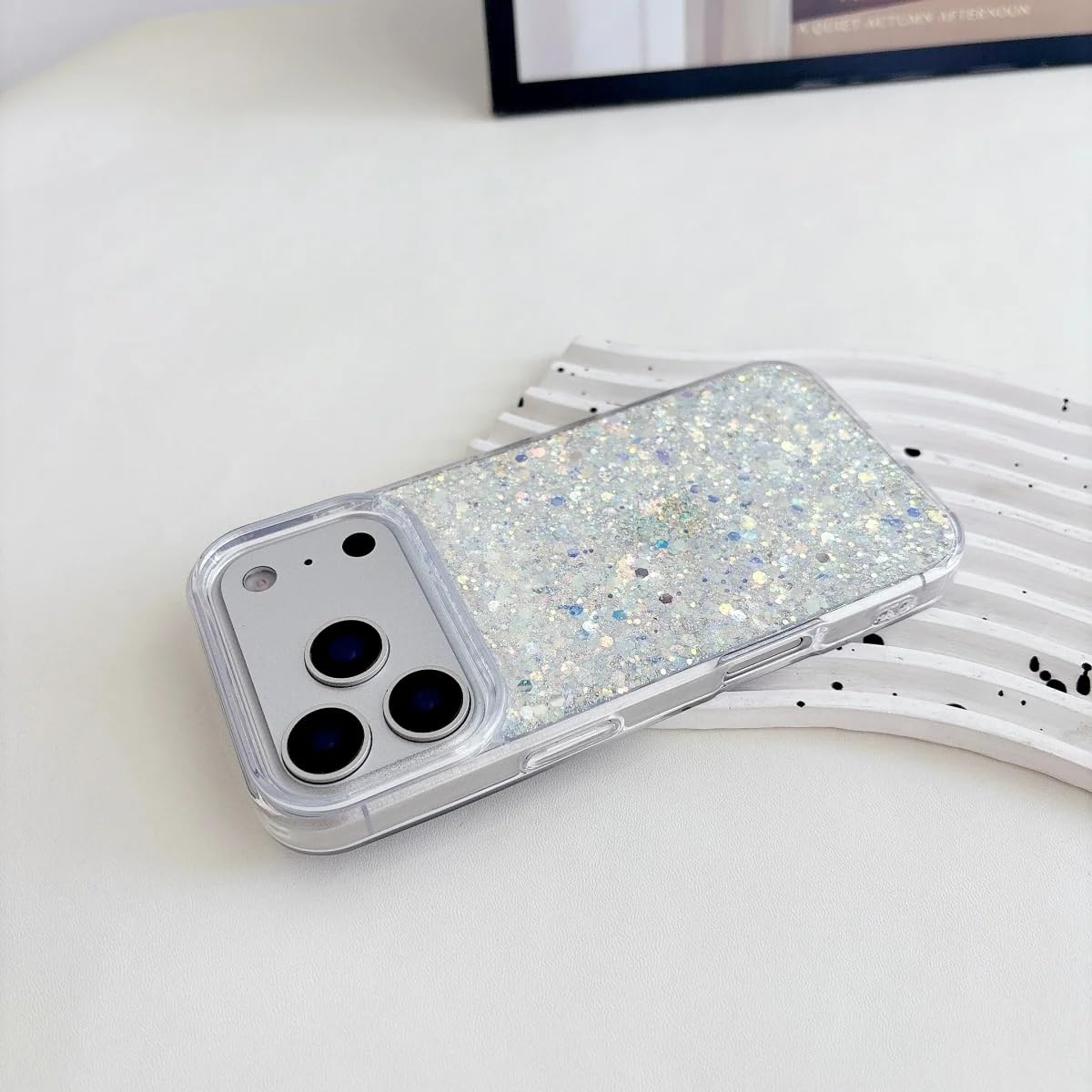 Coque de luxe iPhone 13 Pro blanche brillante en silicone antichoc - 8