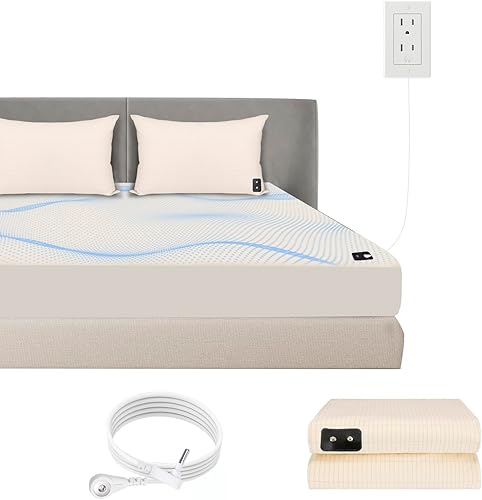 Grounding Sheets - Sábanas conductoras de algodón orgánico, 10% fibra plateada con cable de conexión a tierra, sábanas para dormir, sábanas