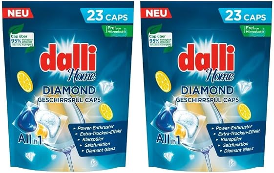 Dalli Diamond Bula k Makinesi Deterjan Kaps l , Hepsi Bir Arada, 23 Adet, 2li Paket