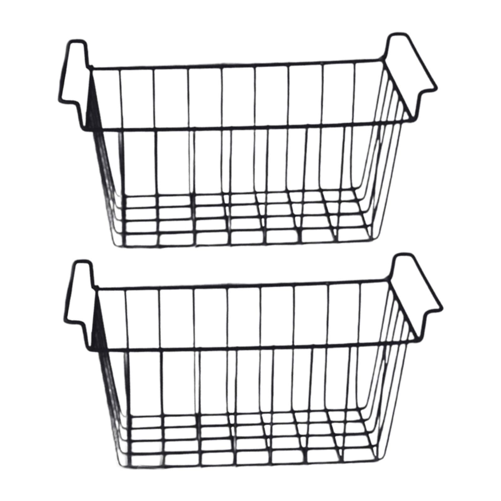 CALANDIS 2X Deep Freezer Steel Wire Baskets Practical For Bathrooms Dormitory Cabinet 47.5X24.5X20Cm | Home & Garden-image-19