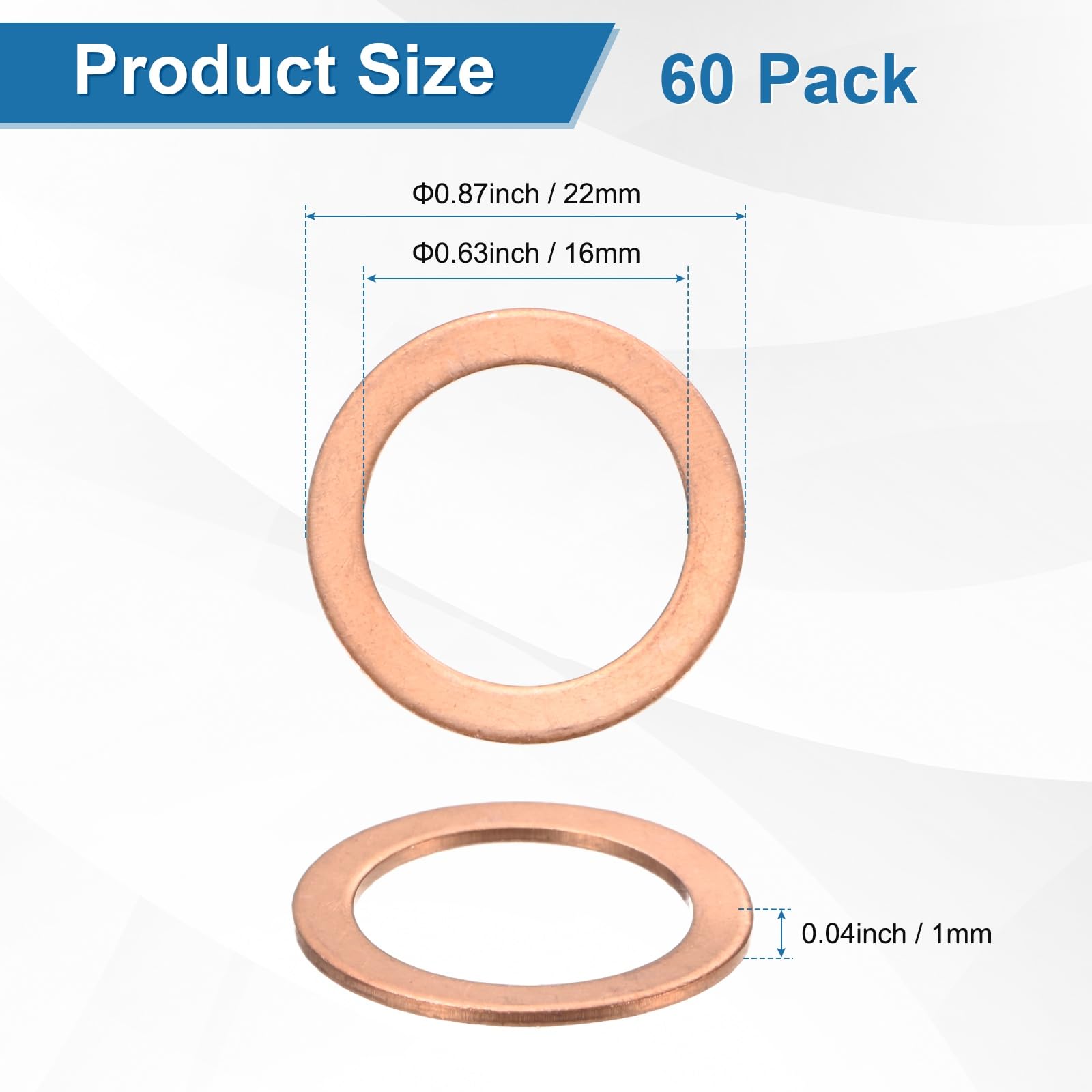 M METERXITY 60-Pack Copper Washers - Image 3
