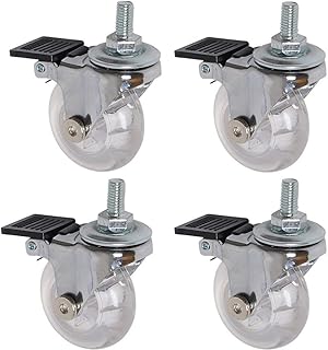8 Ruote Girevoli Con Gambo Filettato - &Oslash;37mm, Carico 80kg, Per Mobili, Carrelli, Sedie, Facili Da Montare Con Dadi E Chiave