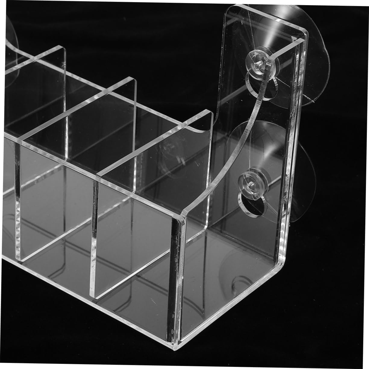 Zerodeko 2pcs Clear Acrylic Suction Cup Refrigerator Rack Organizer with Compartments Beverage Bottle and Spice Jar Storage for Home Supermarkets and Convenience Stores