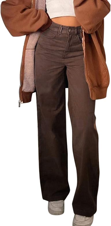 Wide Leg Denim Jeans Straight Casual 