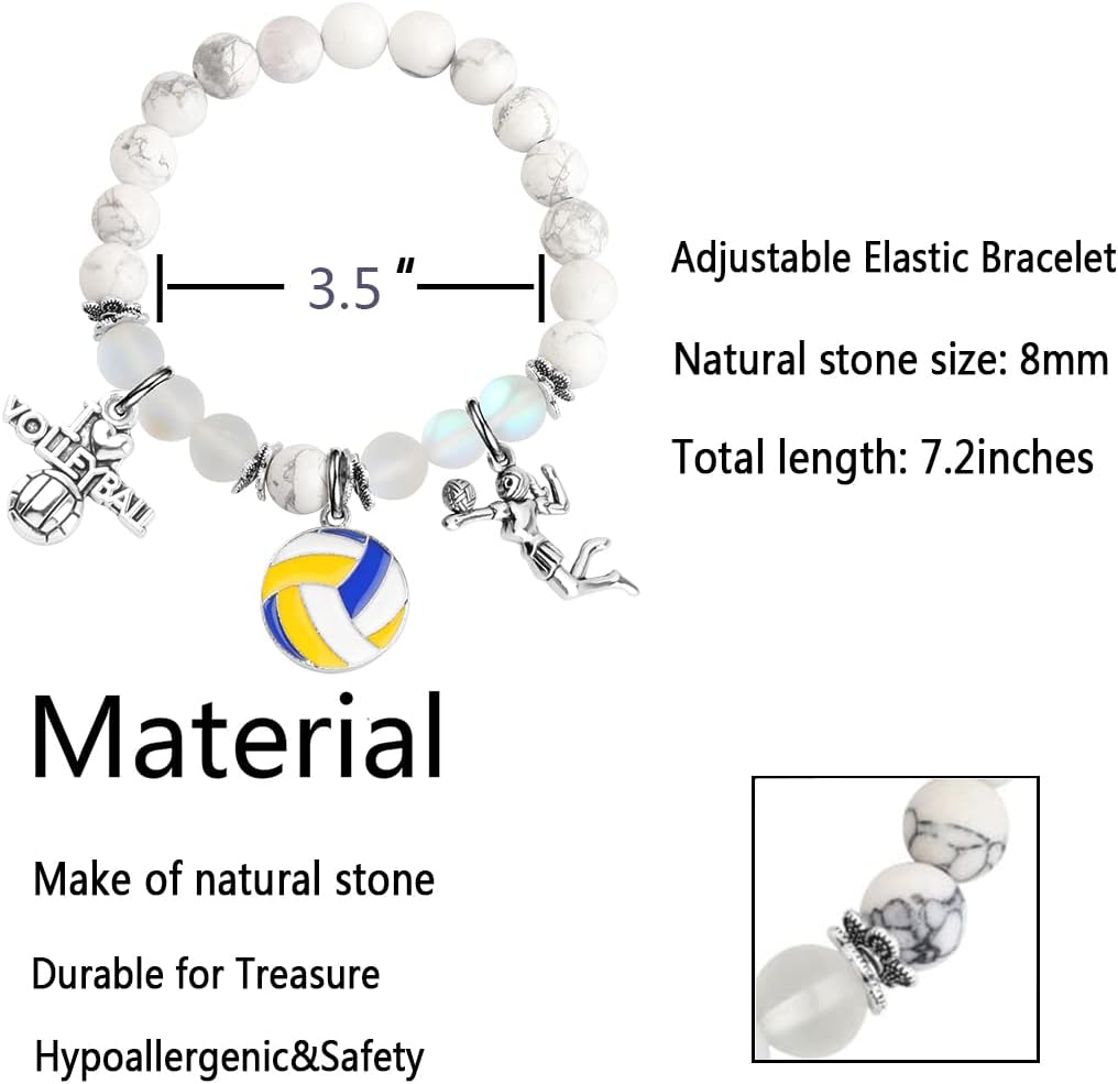FUSTMW Volleyball Gifts Bracelet Volleyball Player Gifts Volleyball Charm Bracelet Volleyball Coach gifts for Volleyball Team Lover (Volleyball braclet) - Image 2