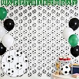 OQOQ Soccer Fringe Curtains Backdrop(2 Packs), 3.3X6.6ft Soccer Themed Birthday Party Decoration Sports Tinsel Streamers Photo Booth Props for Sports Themed Party Decor Supplies Favors