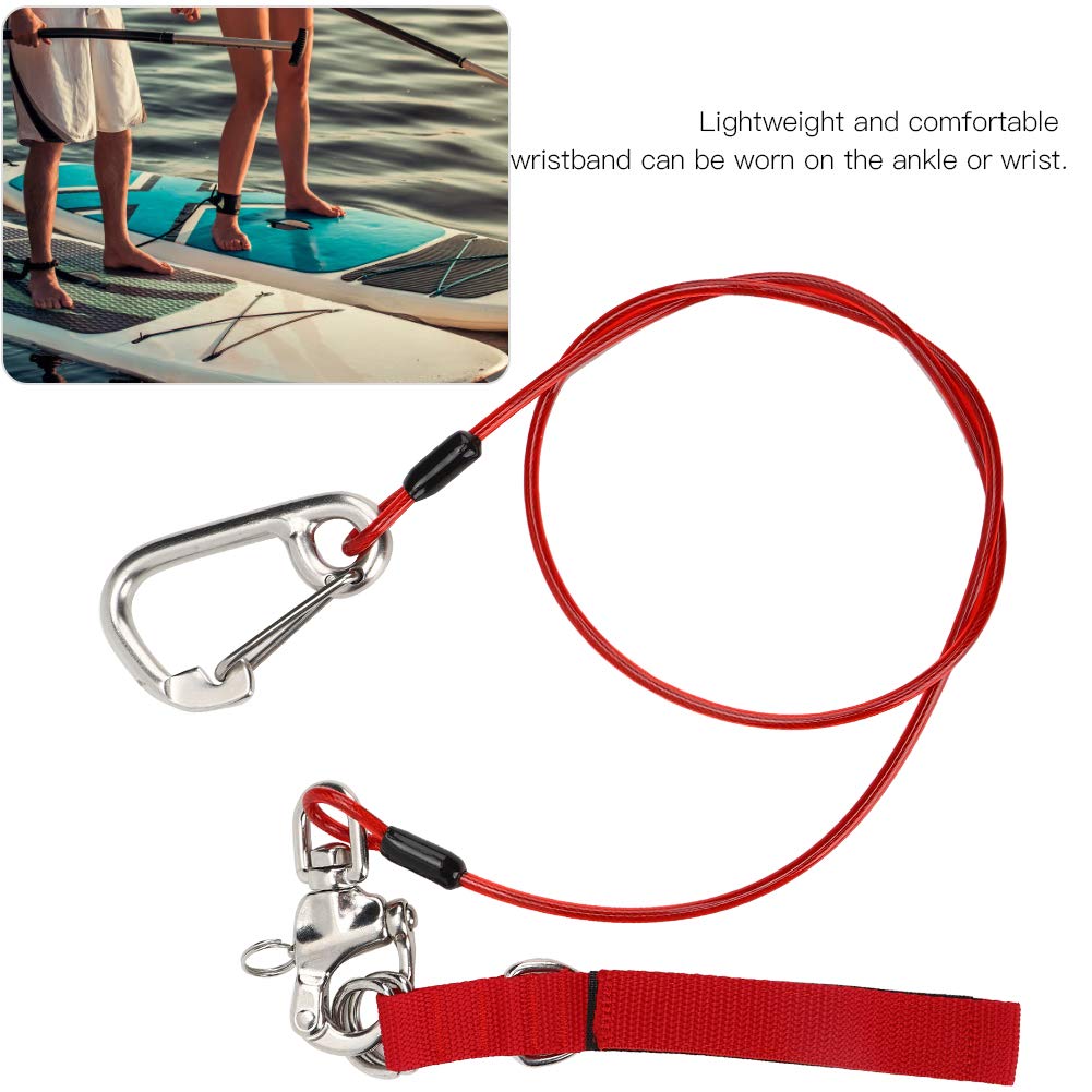 Pilipane Freediving Lanyard 316 Pro Stainless Steel Safety Rope with Wristband for Dive Safety, Red (Freedom Safety Rope)