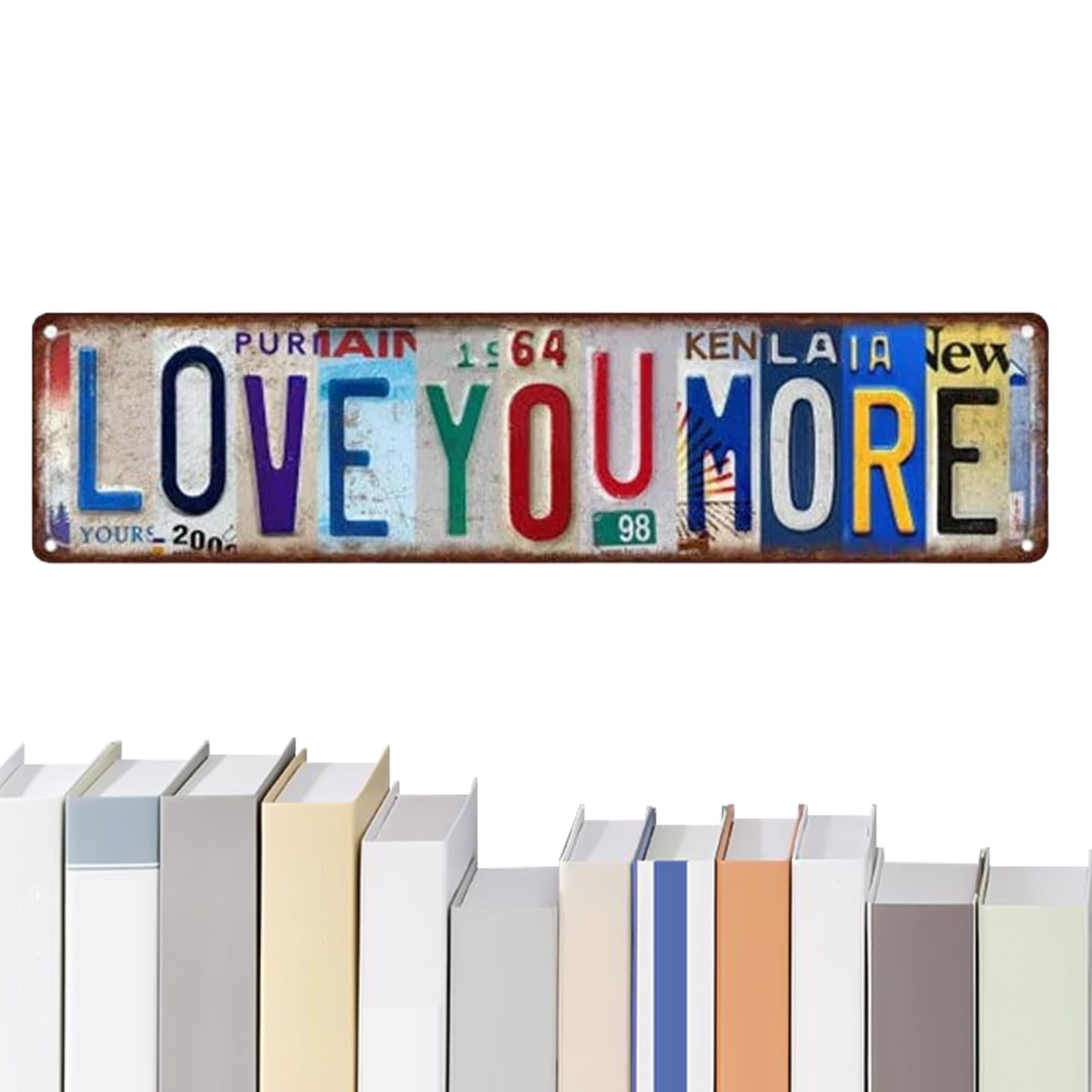 Love You More Number Plate, I Love You More Wall Sign, Loves YouMore License Plate, Vintage Emotional Expression Wall Plaques Decoration Hangable Art Painting Sign Decoration For Entryway & Hallway