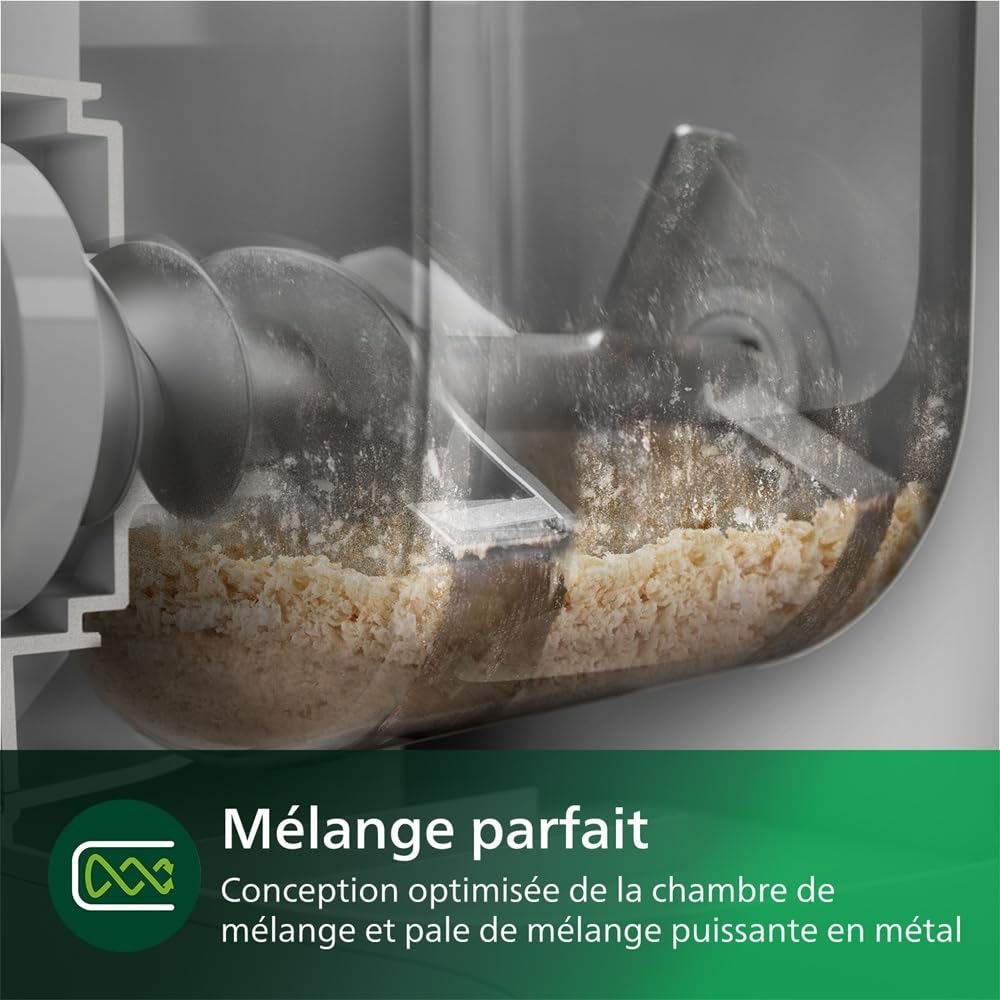 Machine à pâtes Philips série 7000 - Technologie ProExtrude, pesage automatique, stockage intelligent entièrement automatique, 8 disques façonnés, noir (HR2665/93) - Électroménager