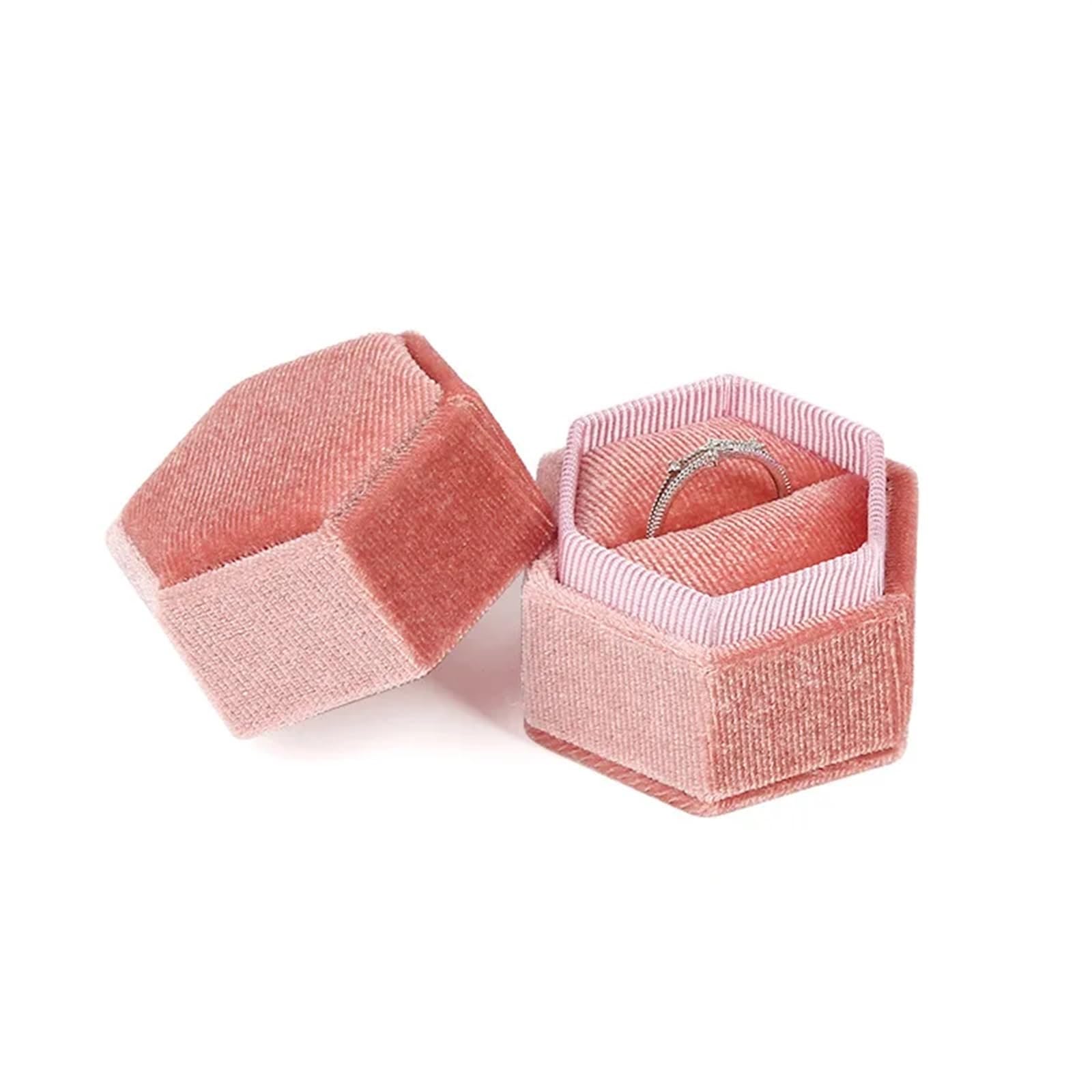 Ring Box Earring Small Jewellery Organiser Ring Cases(Pink-B)