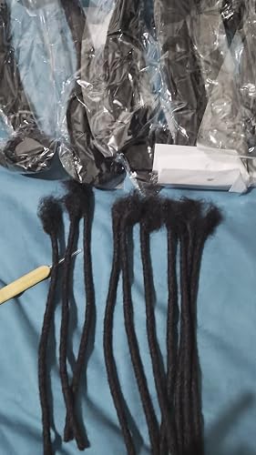 MIUULAAR Dreadlock-Haarverlängerungen Aus 100% Echthaar – 0,4 Cm Dicke, 20,3 Cm Länge, 60 Strähnen, Färb- Und Bleichbar