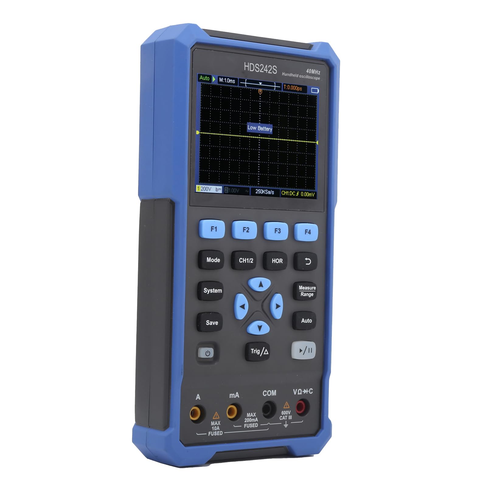 Ejoyous Osciloscopio Digital Portátil, Multímetro de Osciloscopio Digital de 2 Canales 40MHz S LCD con Fuente de Señal de 25MHz, Rango Automático USB C para Reparación Electrónica y Pruebas de Campo