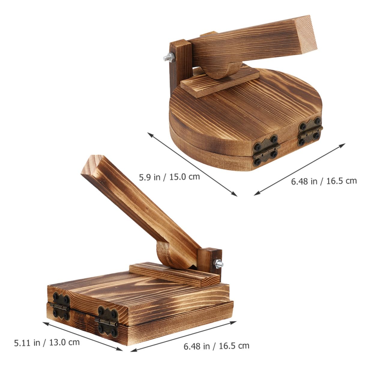 Artibetter Molde de Masa para Dumplings y Tortillas 2 Piezas Madera Carbonizada Prensador Manual Herramienta Cocina Hogar Utensilios Madera Cocina Accesorios para Preparar Masa Uniforme
