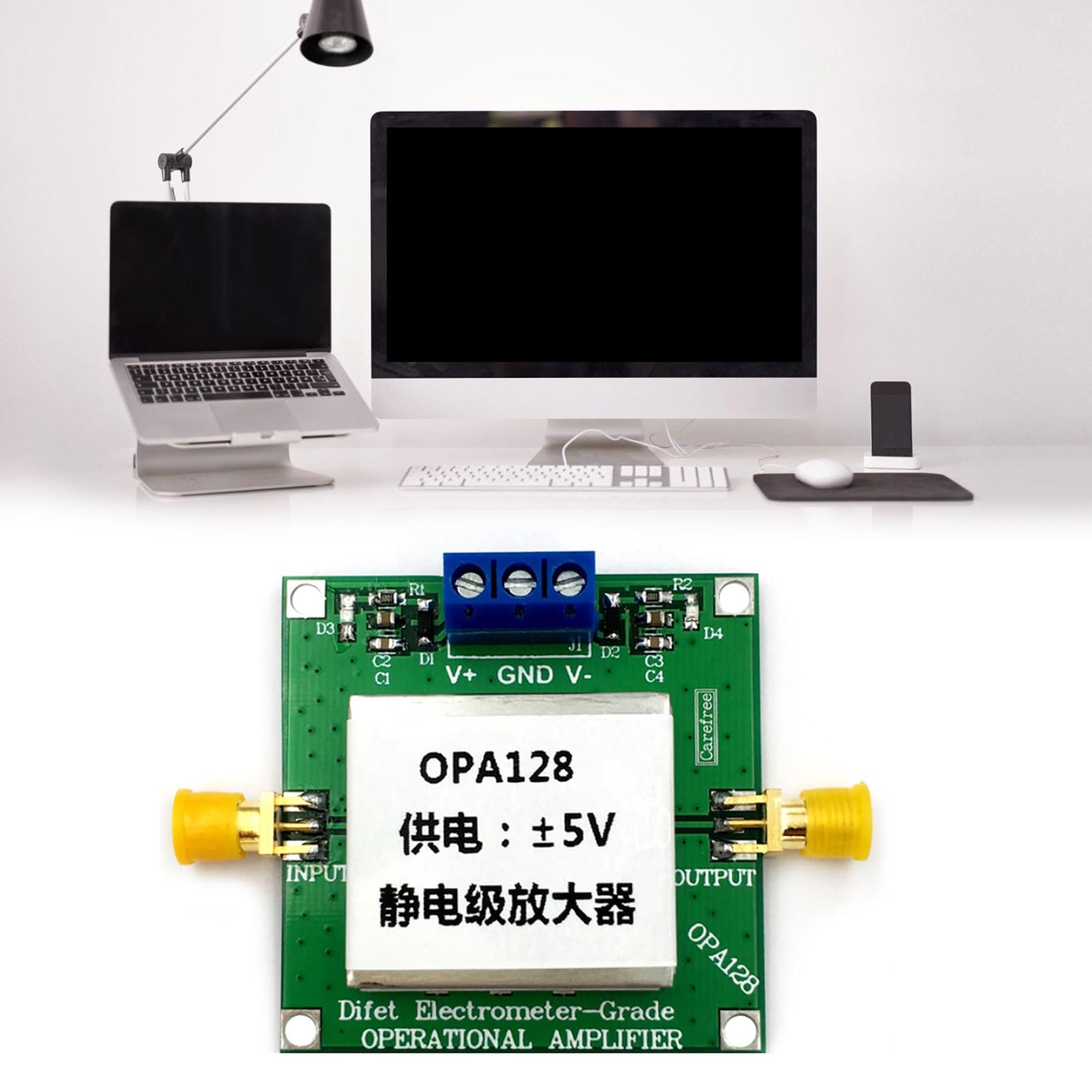 Amplificador funcional de precorriente extremadamente baja 75fA para aplicaciones de electrometro con resistencia en amplificadores de masa para equipos científicos