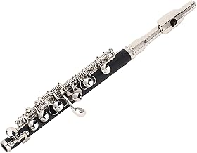Professional C Piccolo Instrument with Nickelplated Keys, Easy to Play, Beginner and Student Flute, High Durability, for Beginners, Grade Exam, Performance, with Cleaning Kit