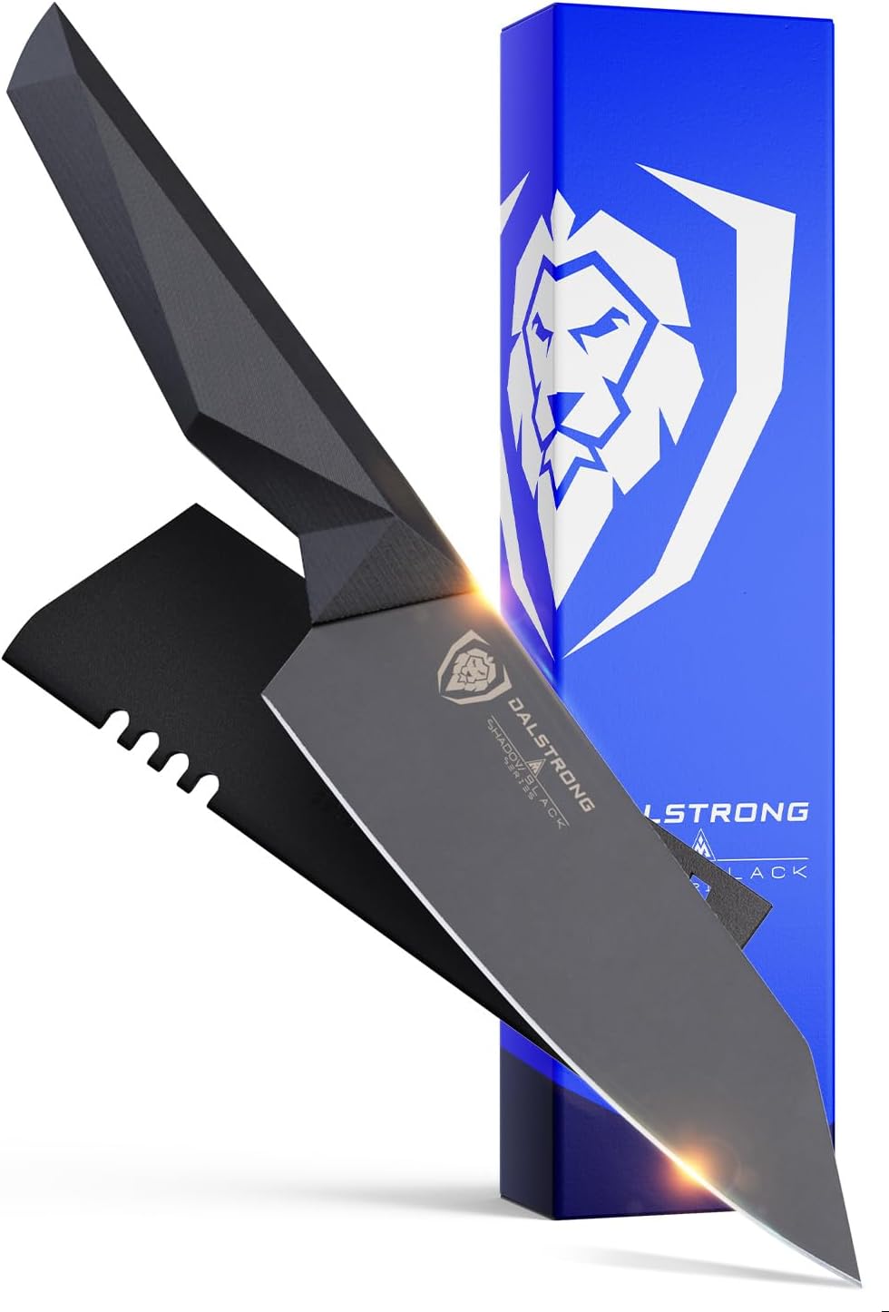 Dalstrong Chef Knife - 6" - Shadow Black Series - Black Titanium Nitride Coating - Razor Sharp Kitchen Knife - High Carbon 7CR17MOV-X Vacuum Treated Steel - Sheath - Chef Knife - NSF Certified