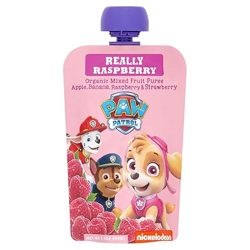Paw Patrol Really Raspberry Organic Mixed Fruit Squeeze Pouch 35 oz paquete de 10 Paw Patrol Really Raspberry Organic Mixed Fruit Squeeze Pouch 35 oz paquete de 10