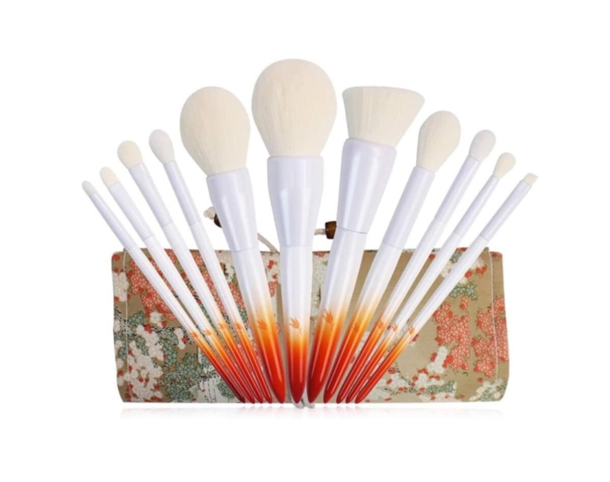 Juego De 11 Brochas De Maquillaje, Brochas De Maquillaje De Madera Maciza con Degradado, Suaves, Adecuadas para Labios, Ojos Y Base Profesionales,
