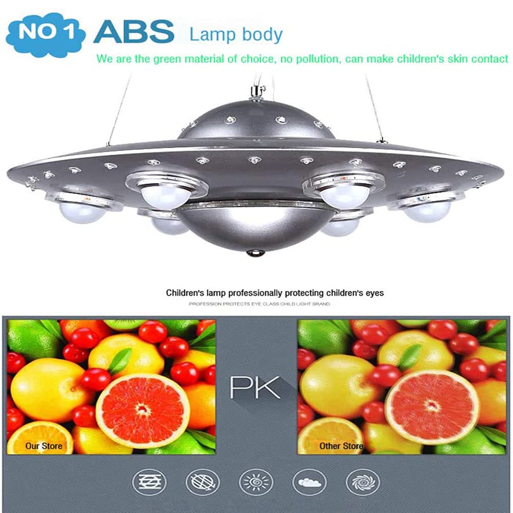 Dziecięca oprawa sufitowa LED ściemnialna UFO żyrandol z pilotem kolorowy do sypialni