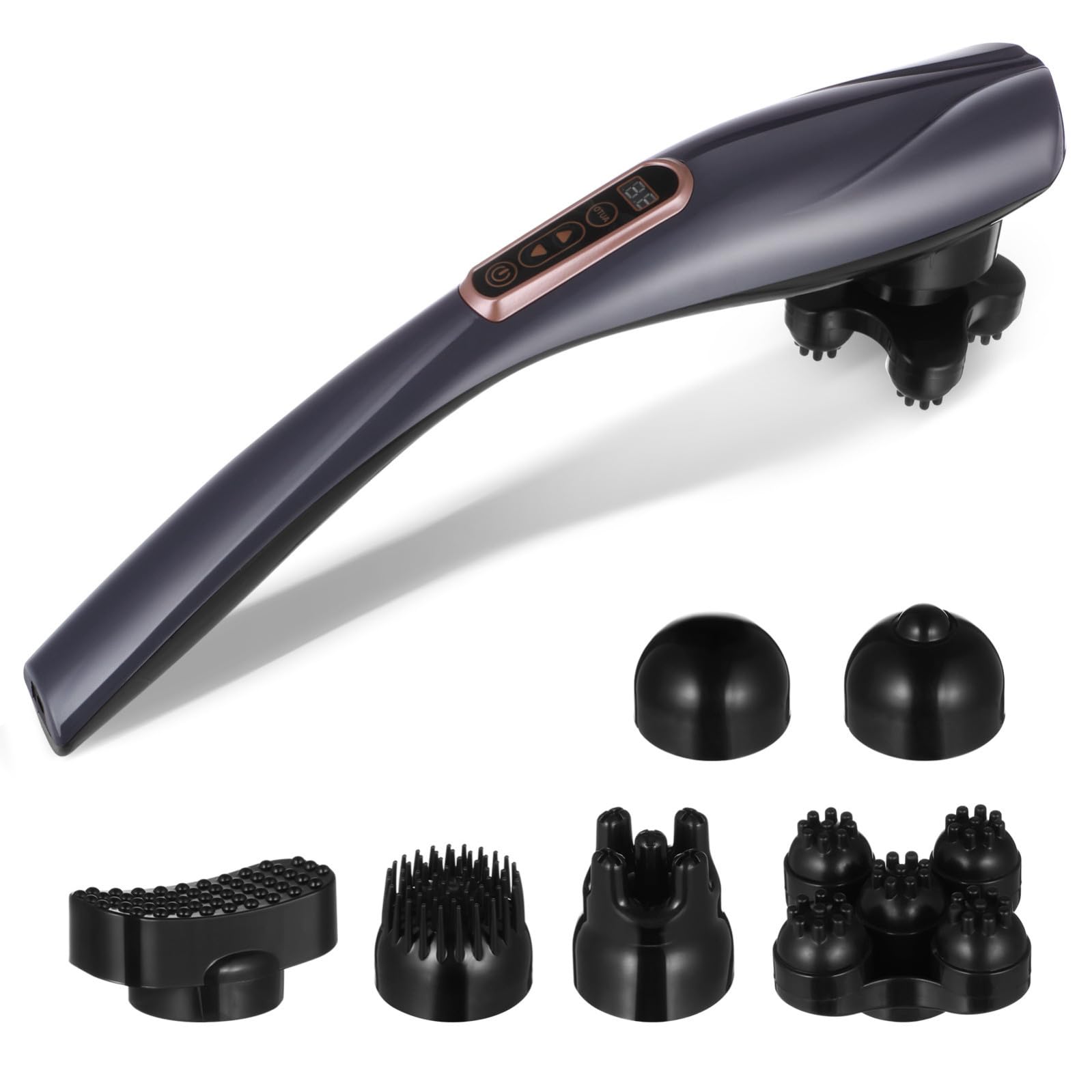MAGICLULU Massaggiatore Elettrico Corpo e Collo a Forma di Delfino Schermo Display, Design Ricaricabile e Batteria Inclusa, per Rilassamento Profondo e Uso Domestico