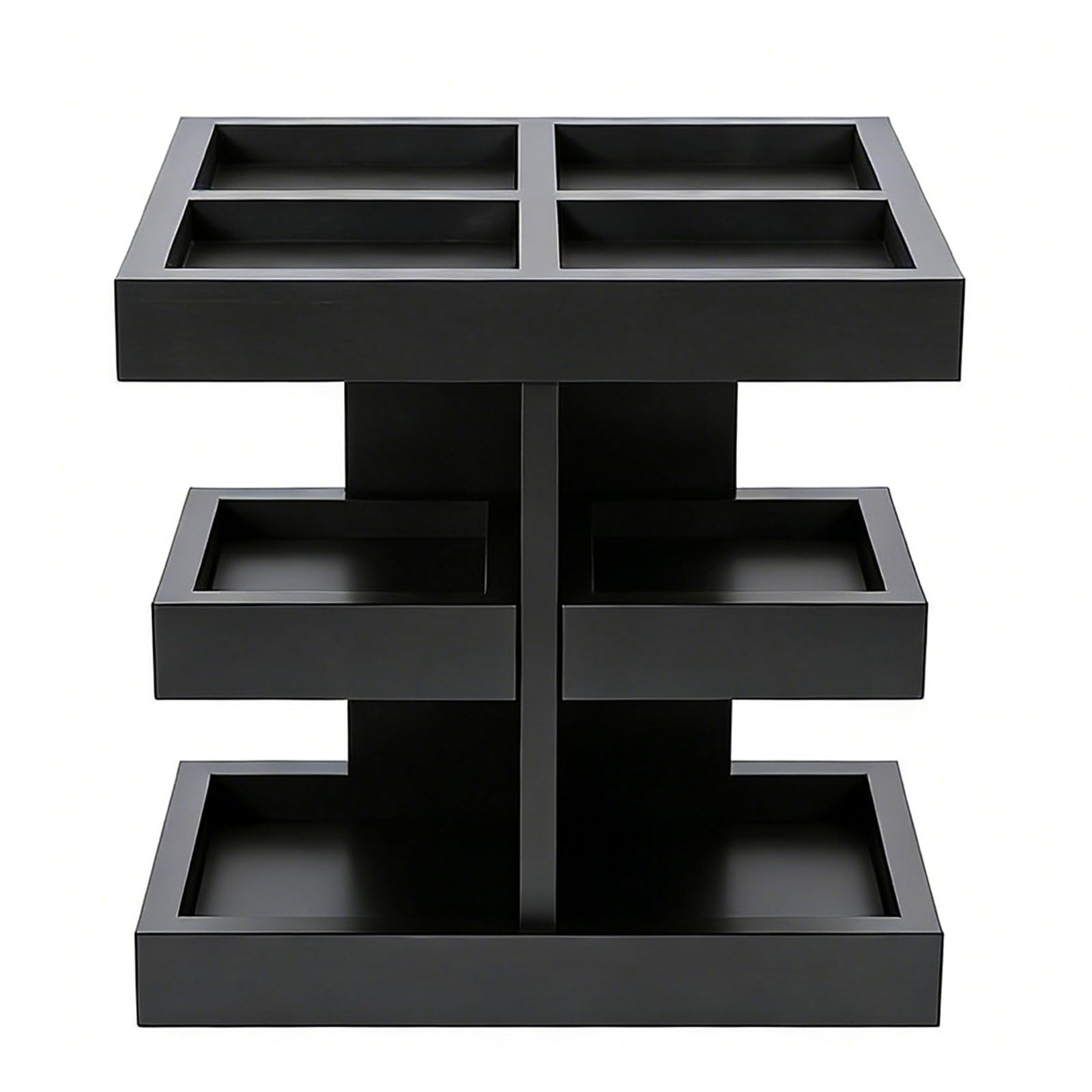 Kaeltsyn Wood Presentation Stand with Easy Turning Base Great for Storing Individual Care Items Rotating Cosmetic Planner