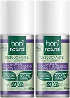 Kit 2 Desodorante Boni Natural Roll-On Natural Coco E Magnésio Vegano Lavanda 24Hrs Proteção 55ml