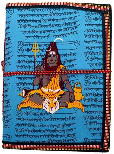 Image of Purpledip Handmade Paper Journal Lord Siva (Shiva Mahadev): Vintage Diary Notebook With Thread Closure (11156)