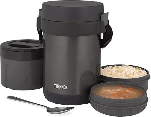 Miniatura 2 de THERMOS Todo-En-Uno Transportador de comida sellado al vacío con una cuchara acero inoxidable Humo
