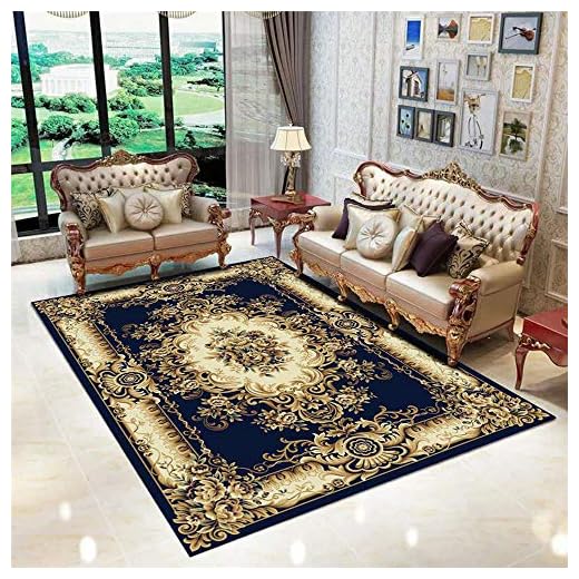 ZHAOPAI billiga mattor orientalisk retro matta enkel och lätt att dammsuga mekanism matta vardagsrum matta stor - svart_140 x 200 cm