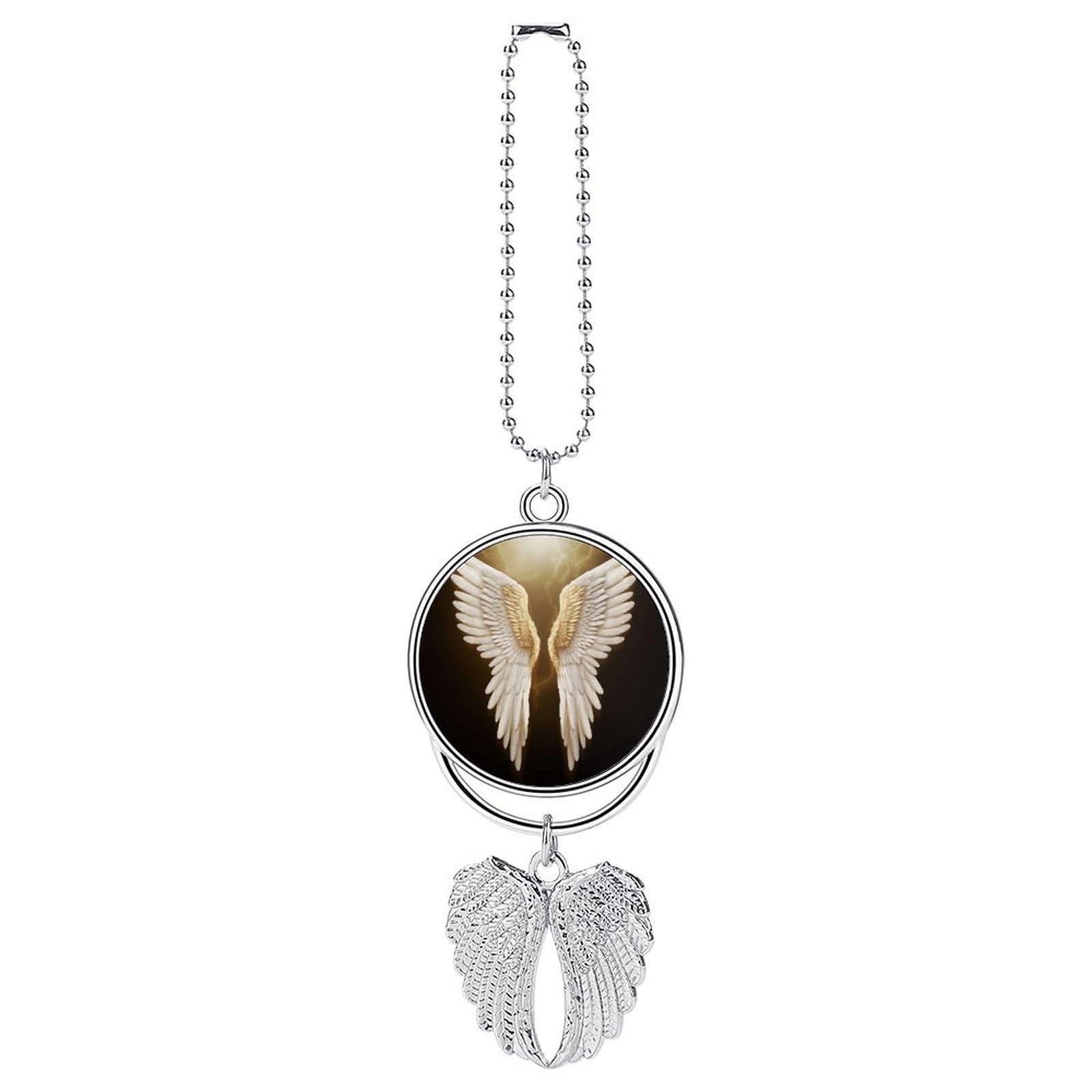 Angel Wing Car Pendant Rear View Mirror Hanging Ornament Auto Metal Charm for Aesthetic Interior Decor. Lucky Car Accessories Cute Funny Hanging Decor for Car Truck