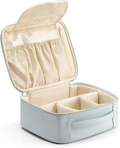 Miniatura 8 de Vlando Neceser de aseo grande, bolsa de maquillaje cosmética de viaje, multicompartimento con divisores para cosméticos, brochas de maquillaje,
