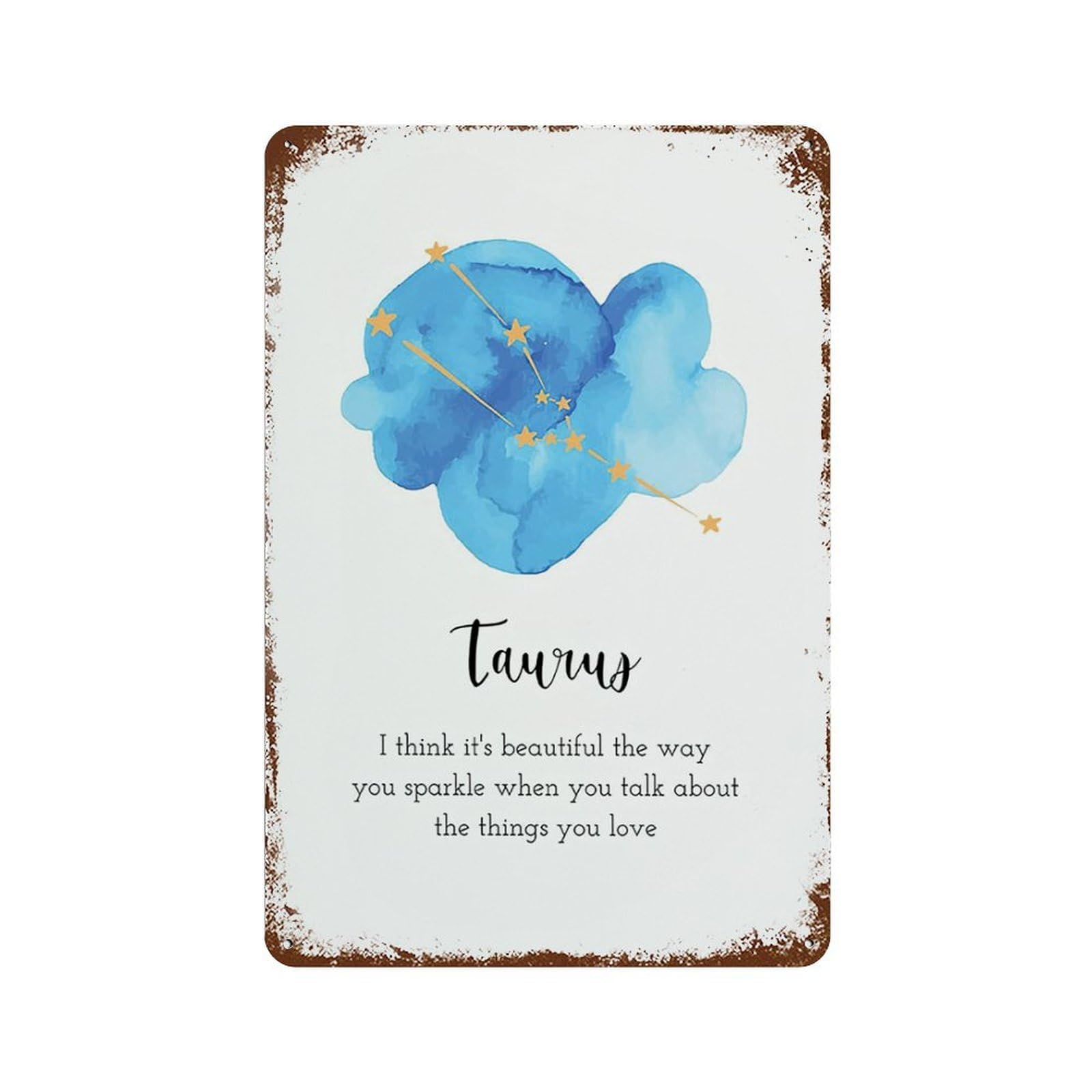 xiaoxiaoshen Taurus Zodiac Astrology Wall Decor Art Metal Tin Poster Modern Home Decor Art Home Bar Shop Decorations Vintage Sign 30x20cm