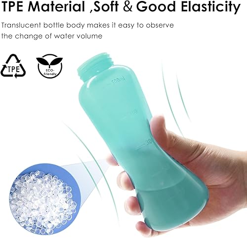 Miniatura 2 de RUFCRIL Botella Peri, bidé portátil de viaje con bolsa, material TPE que se puede hervir, 17oz500ml con 2 anillos de sellado, esenciales para el