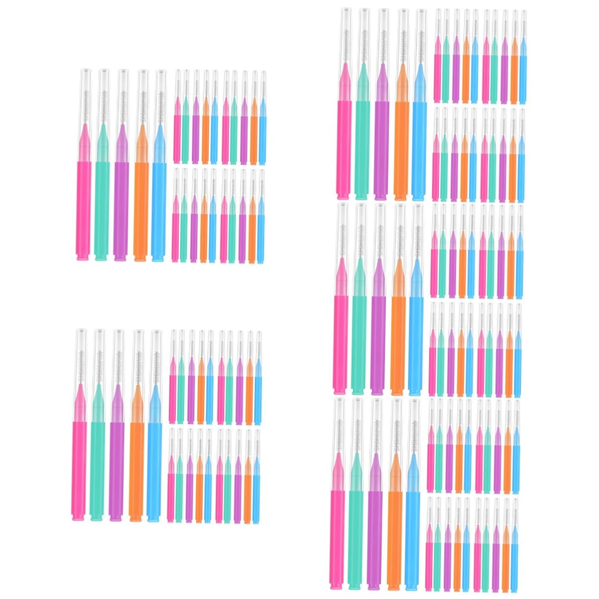 5 Sätze Teiliges Interdentalbürsten Farbig Effektive Zahnzwischenraum Kompakt Und Tragbar Und Präzise Geeignet Für Tägliche Mundhygiene Und Optimalen Zahnpflegeeinsatz 50 Stück * 5