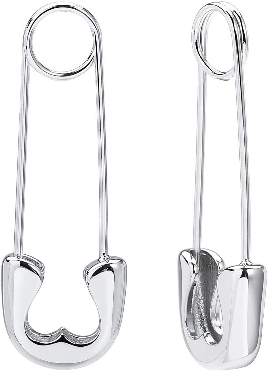 Safety Pin Earrings for Women Silver Gold-Plated Hoop Pin Earrings for Women