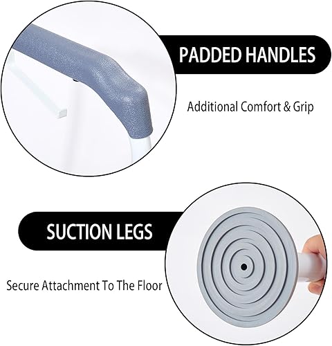 Miniatura 4 de JINIHFW Rieles de seguridad para inodoro, asas de inodoro para ancianos y discapacitados, barras de inodoro para personas mayores con