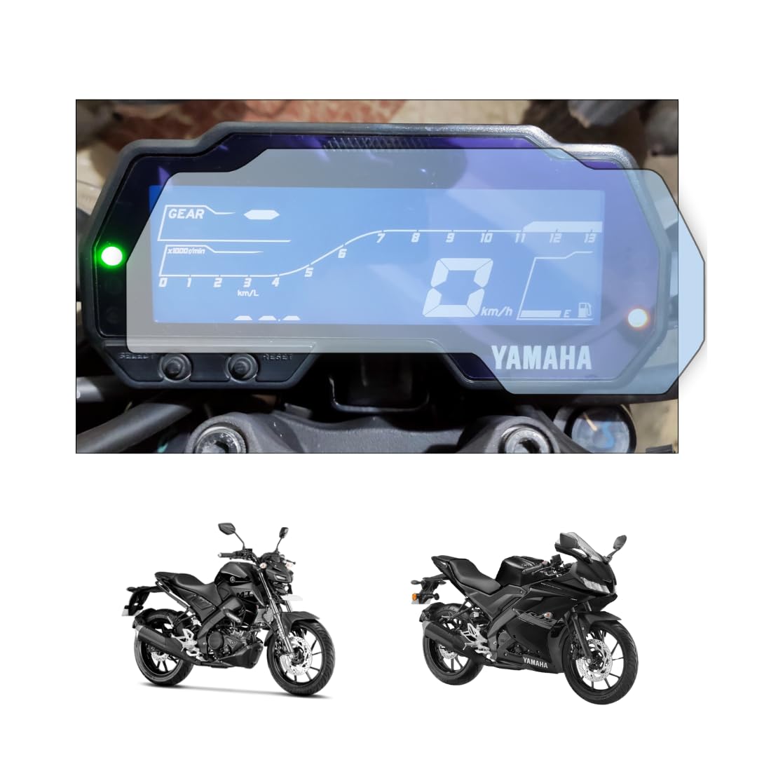 D'FENDER Compatible for Yamaha R15 V3 / Yamaha MT15 Motorcycle Speedometer Screen Display Console Protector Guard 7H-Pack of 2