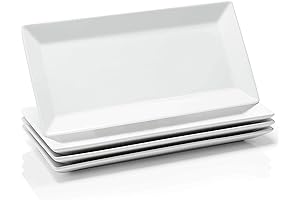 Sweese White Platters: Elegant Rectangular Porcelain Plates Elevate Your Dining Experience