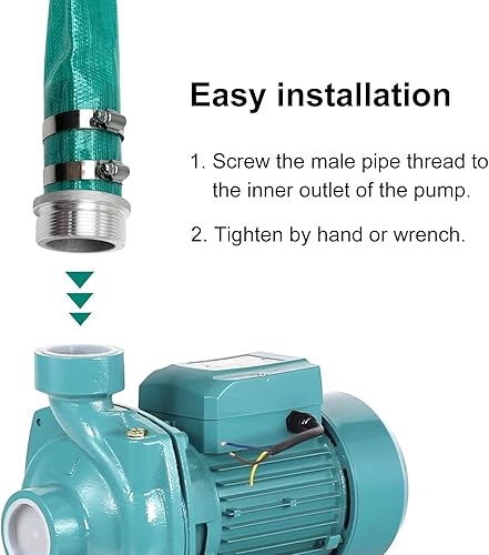 Miniatura 5 de SAFBY Bomba de descarga de manguera de agua con pasador de aluminio, manguera de drenaje resistente de tres capas para piscina, manguera de lavado a