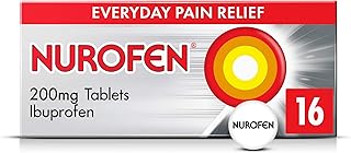 Nurofen Ibuprofen 200mg Tablets, 16 Caplets for Headache, Migraine, Back Pain, Cold & Flu Relief, 8-Hour Painkiller, Over-The-Counter Medication