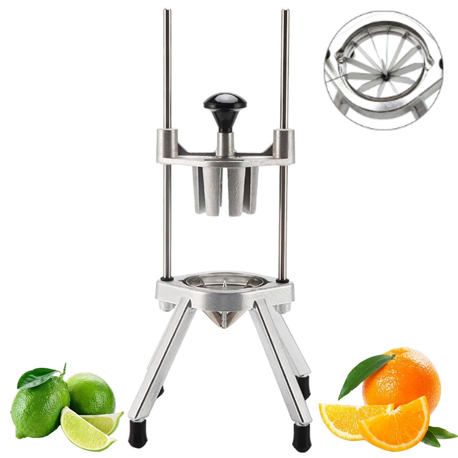Cortador de frutas, cortador manual de limón con hoja de acero inoxidable para un fácil corte de cuña, ideal para bares, restaurantes, fiestas y uso en la cocina